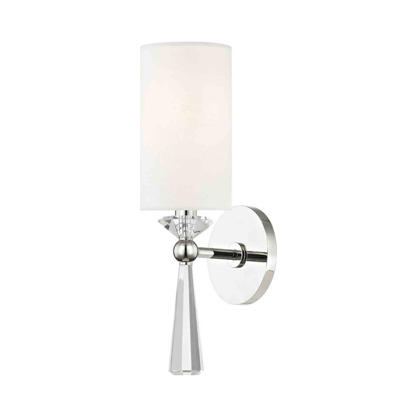 Birch Wall Light in Polished Nickel.