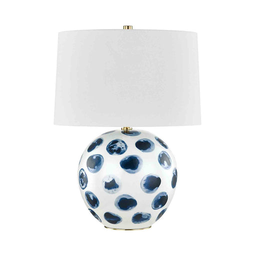 Blue Point Table Lamp in White and Blue.