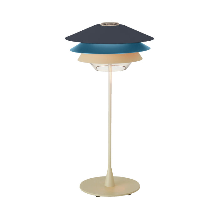 Overlay T Table Lamp in Dark Blue/Light Blue/Beige (Large).