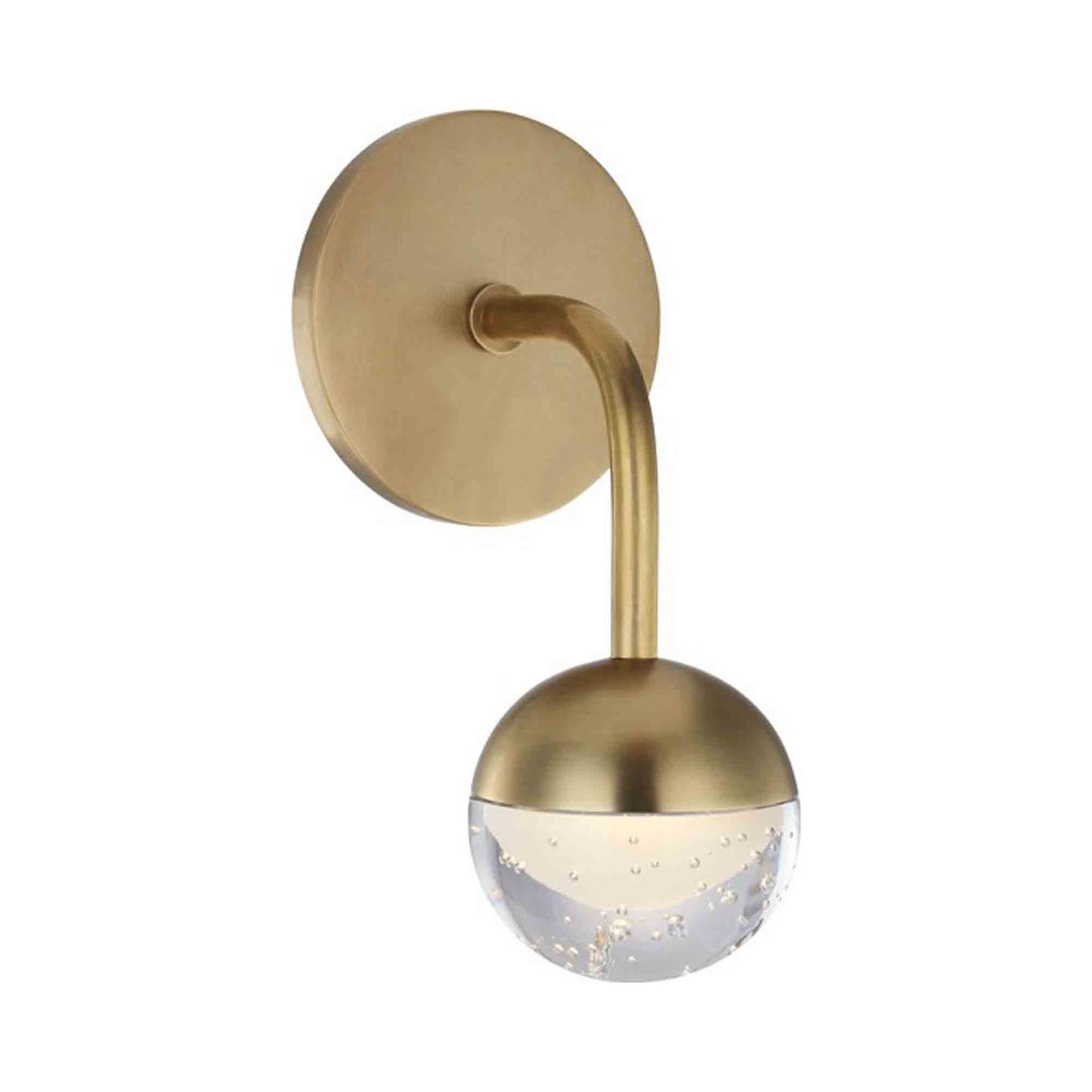 Boca LED Bath Wall Light in 1-Light/Aged Brass.