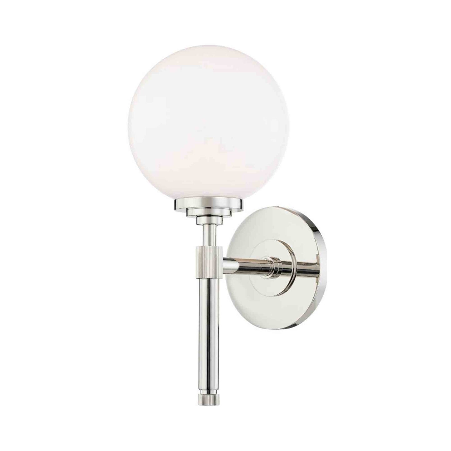 Bowert Bath Wall Light in Polished Nickel.