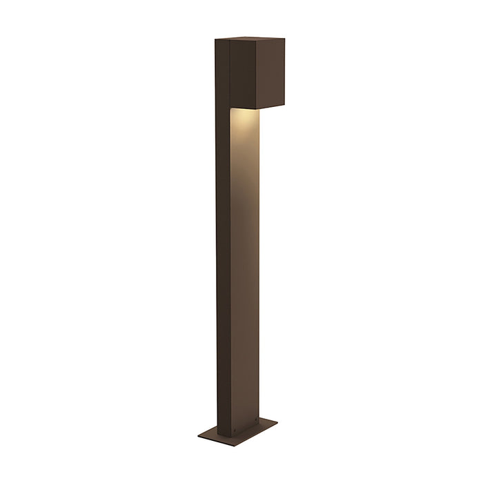 Box LED Bollard Light in Textured Bronze/Large (1-Light).