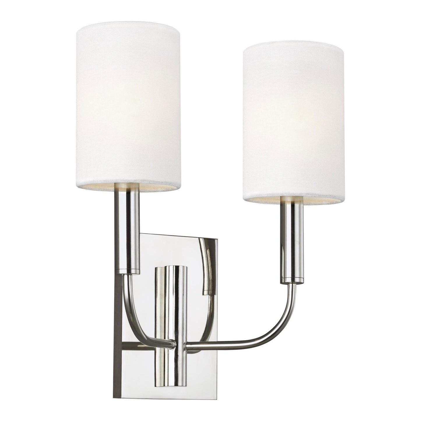 Brianna Double Bath Wall Light in Polished Nickel.