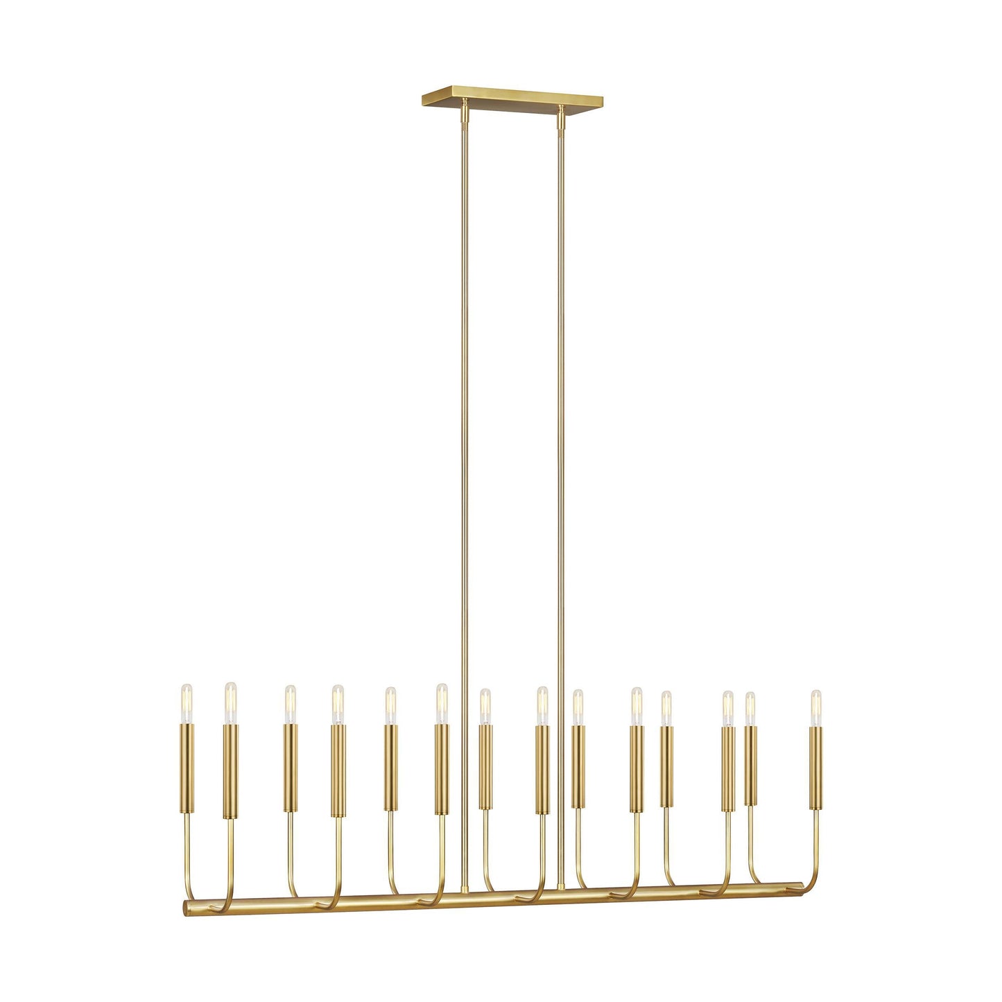 Brianna Linear Chandelier in Burnished Brass.
