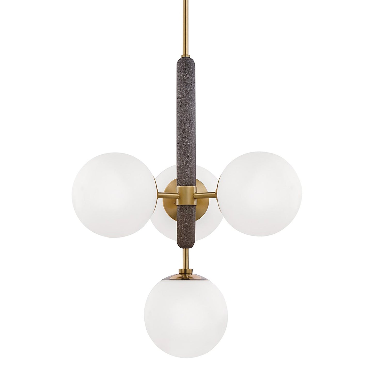 Brielle 4-Light Pendant Light in Aged Brass.