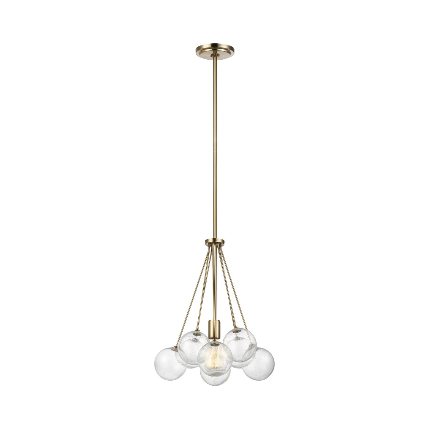 Bronzeville Pendant Light in Satin Brass.