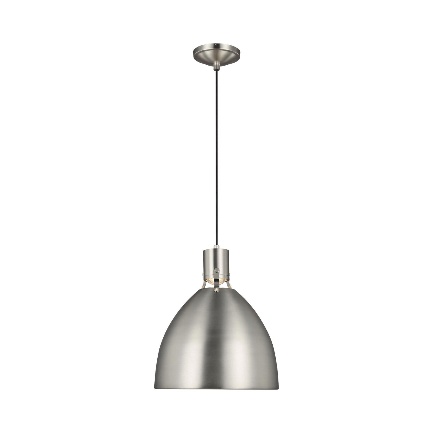 Brynne LED Pendant Light in Large/Satin Nickel.