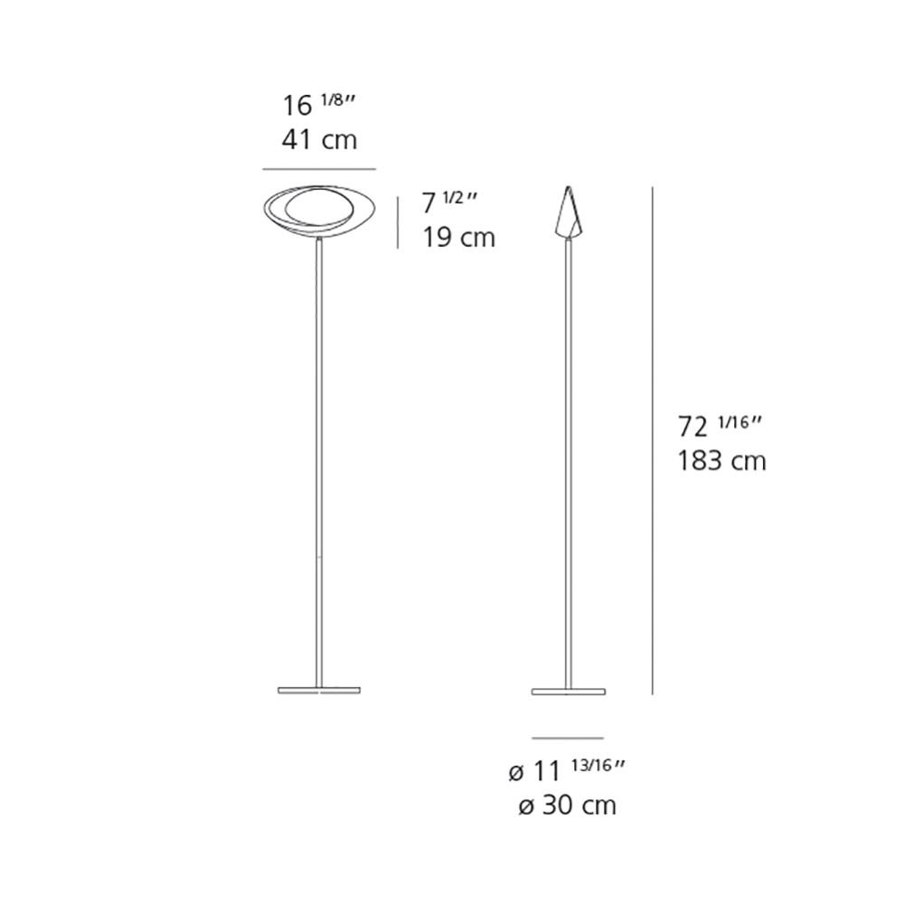Cabildo LED Floor Lamp - line drawing.
