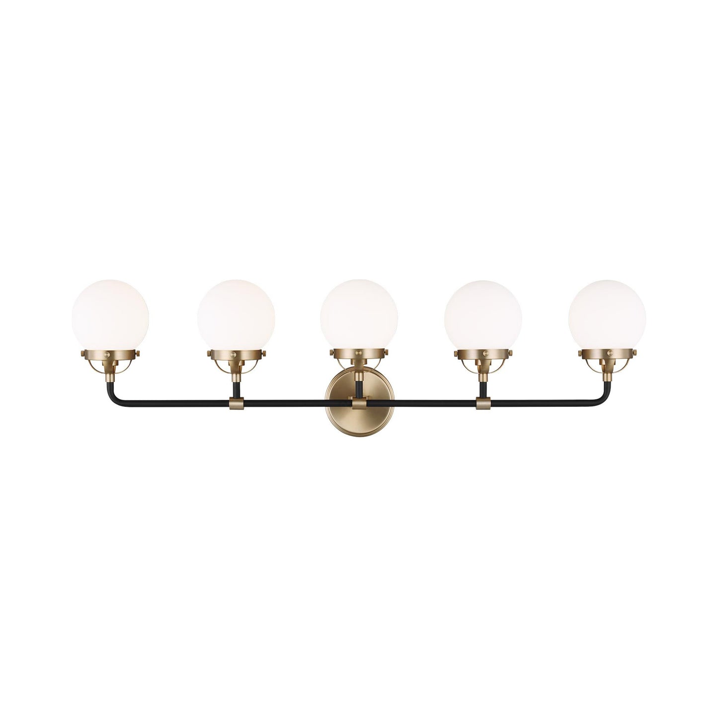 Cafe Bath Vanity Wall Light in Satin Brass (5-Light).