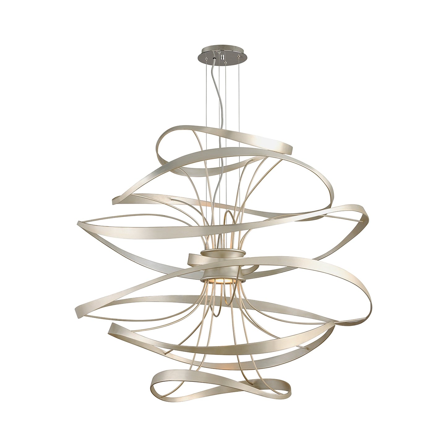 Calligraphy LED Pendant Light in Silver Leaf (X-Large).