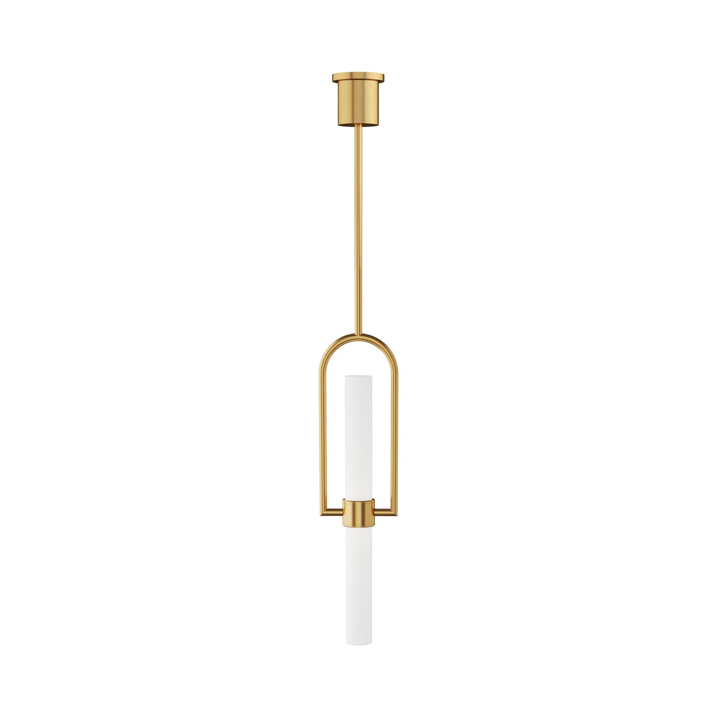 Calumn LED Pendant Light in Natural Brass.
