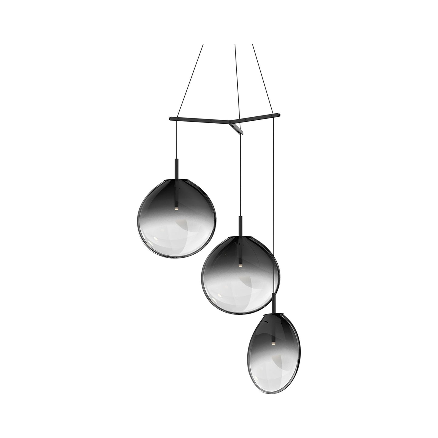 Cantina 3-Light Tri-Spreader LED Pendant Light in Smoke Fade/Large.