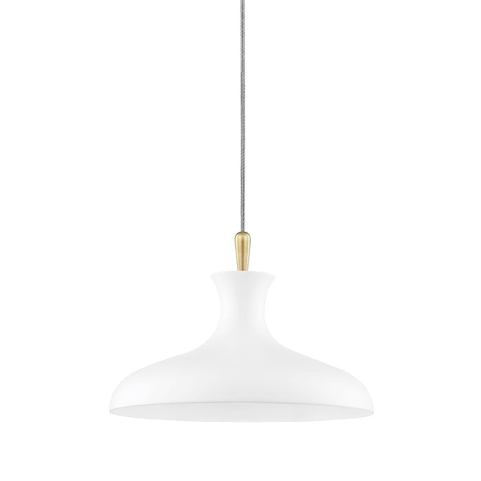 Cassidy Pendant Light in Aged Brass / Soft Off White (Small).
