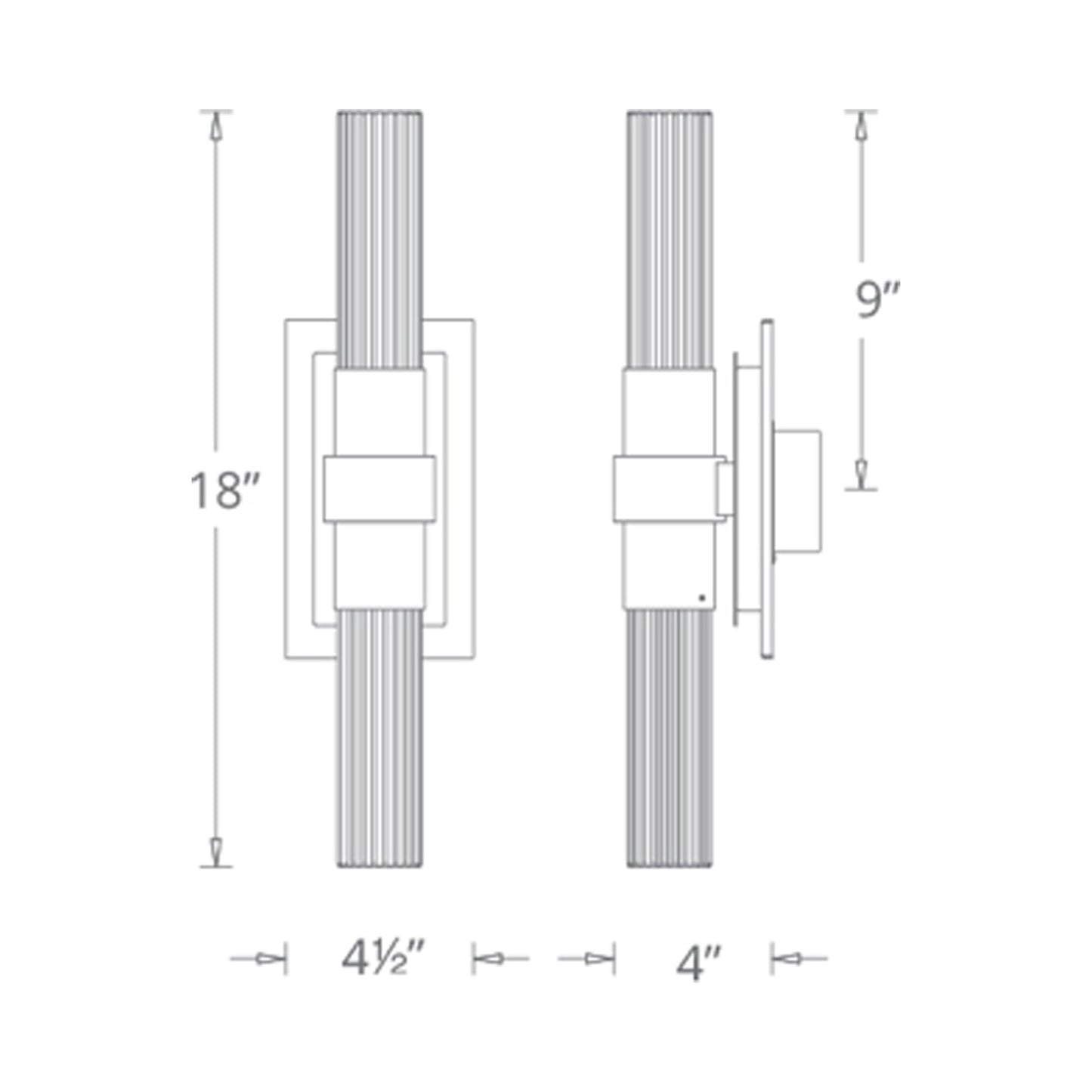 Ceres LED Wall Light - line drawing.