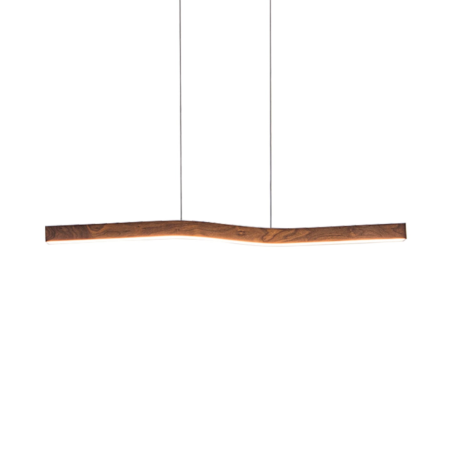 Camur LED Linear Pendant Light in Walnut.