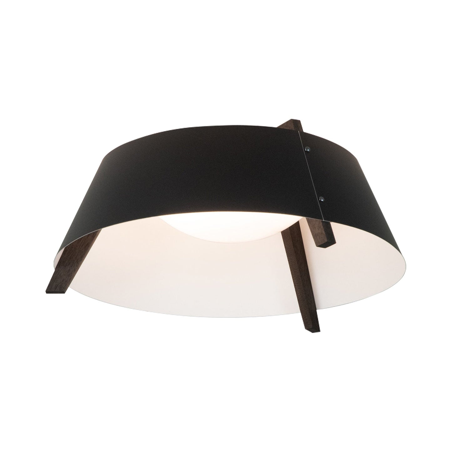 Casia LED Flush Mount Ceiling Light in Matte Black Exterior/Matte White Interior (Large).