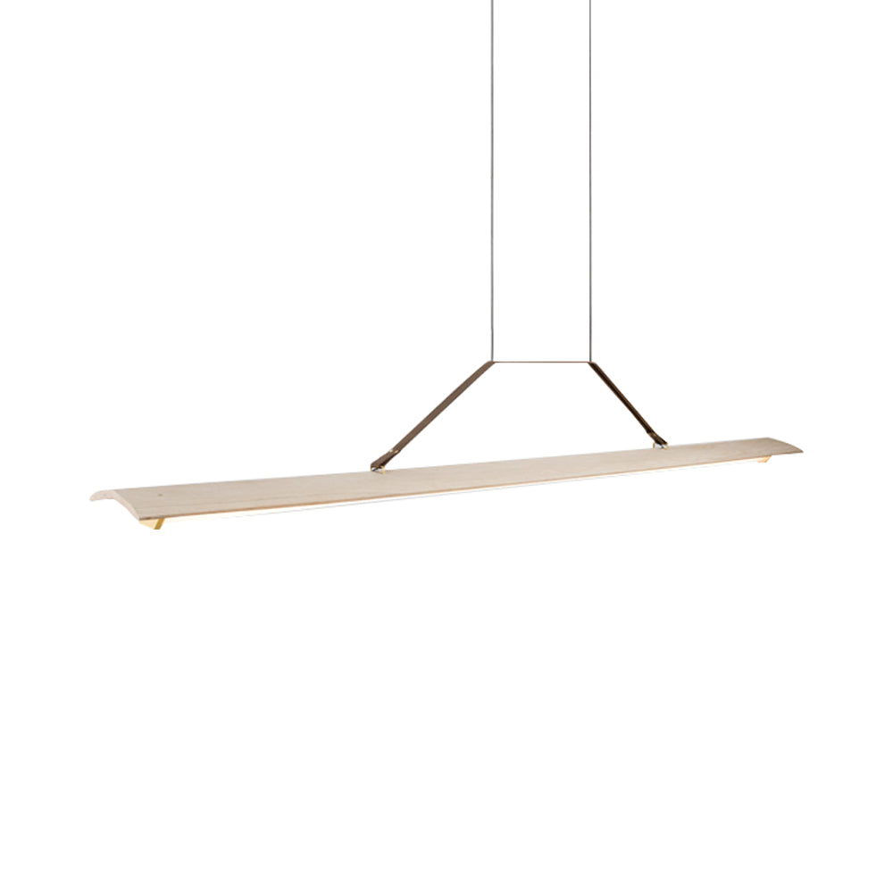 Penna LED Pendant Light in Distressed Brass/Walnut (Large).