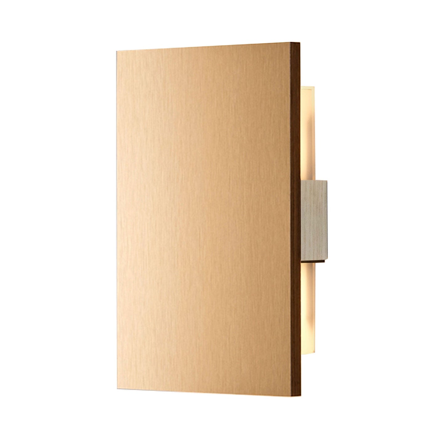 Tersus LED Wall Light in White Washed Oak/Rose Gold.