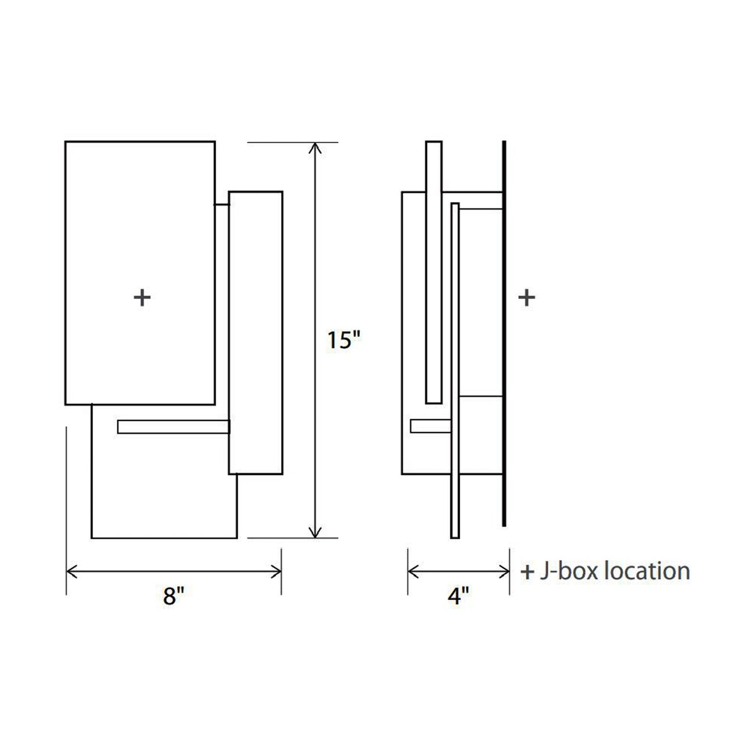 Vesper LED Wall Light - line drawing.