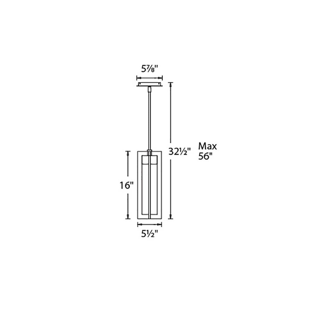Chamber Outdoor LED Pendant Light - line drawing.