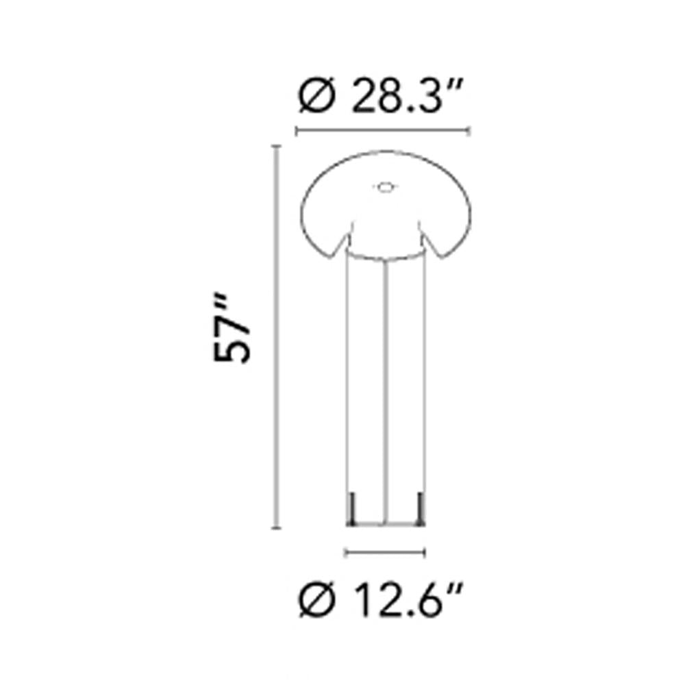 Chiara LED Floor Lamp Line Drawing.