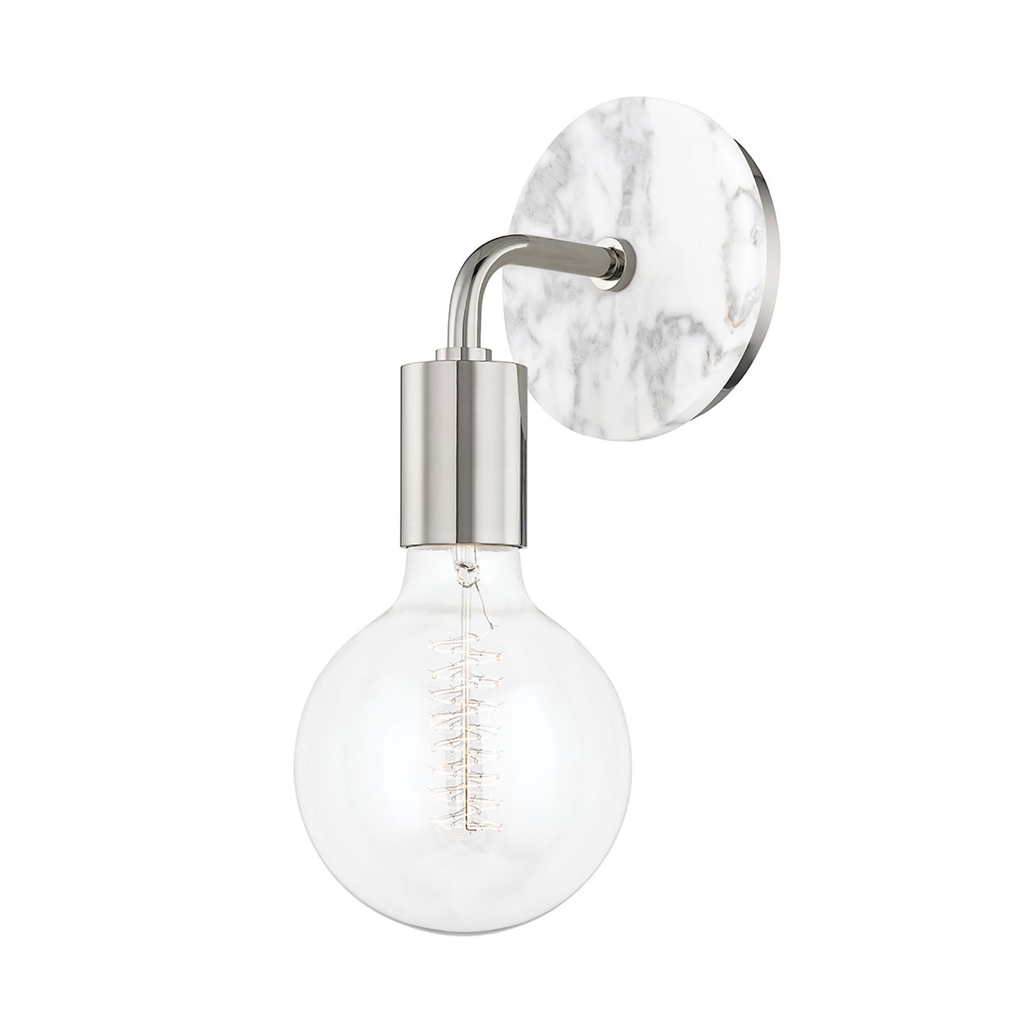 Chloe Wall Light in Polished Nickel/Non-Adjustable (1-Light).