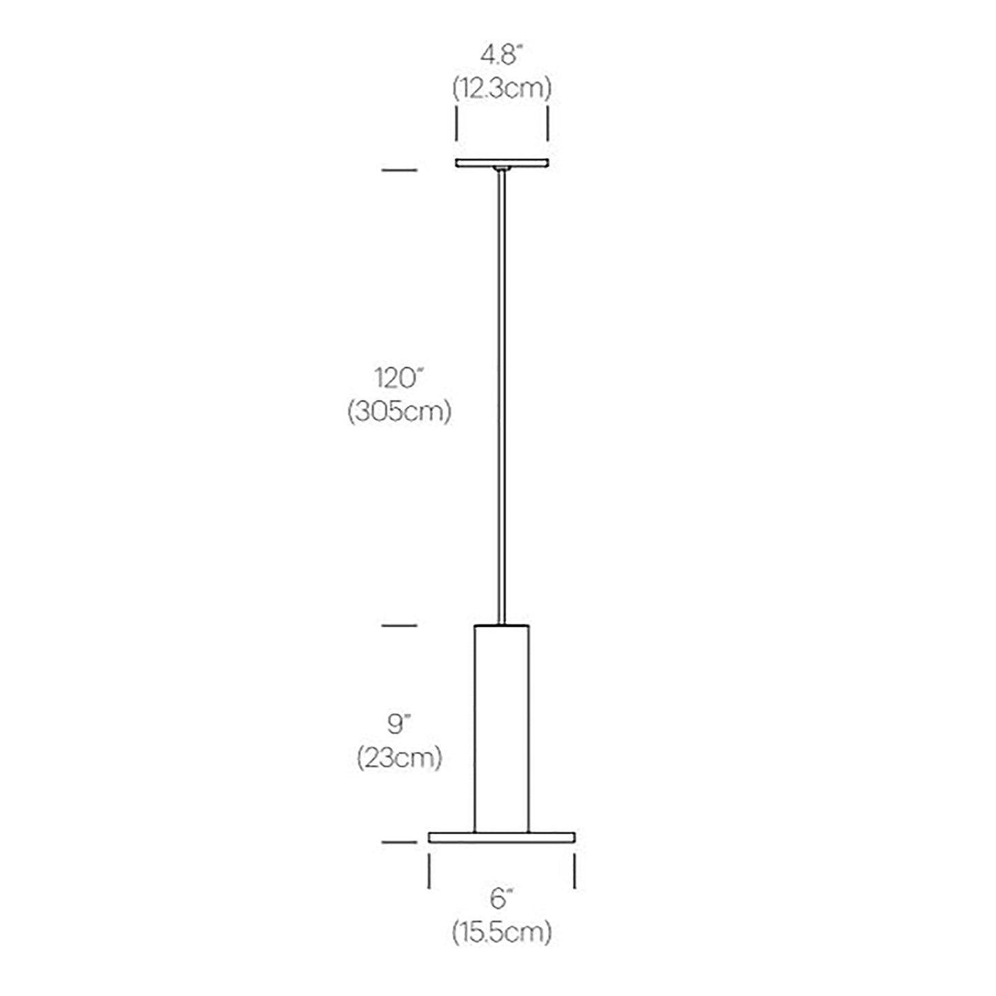 Cielo Plus LED Pendant Light - line drawing.