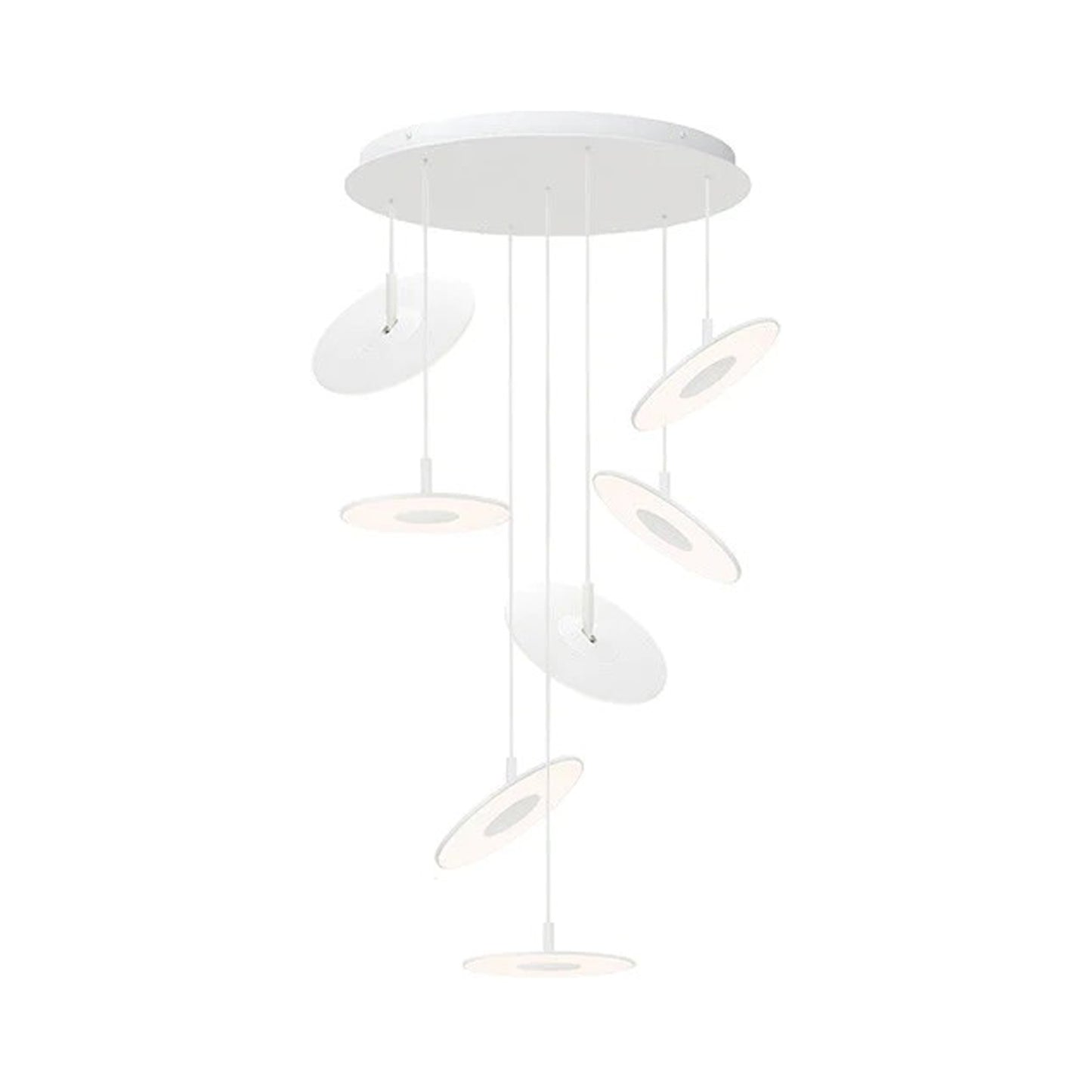 Circa LED Multi-Light Pendant Light in White (Large/7-Light).