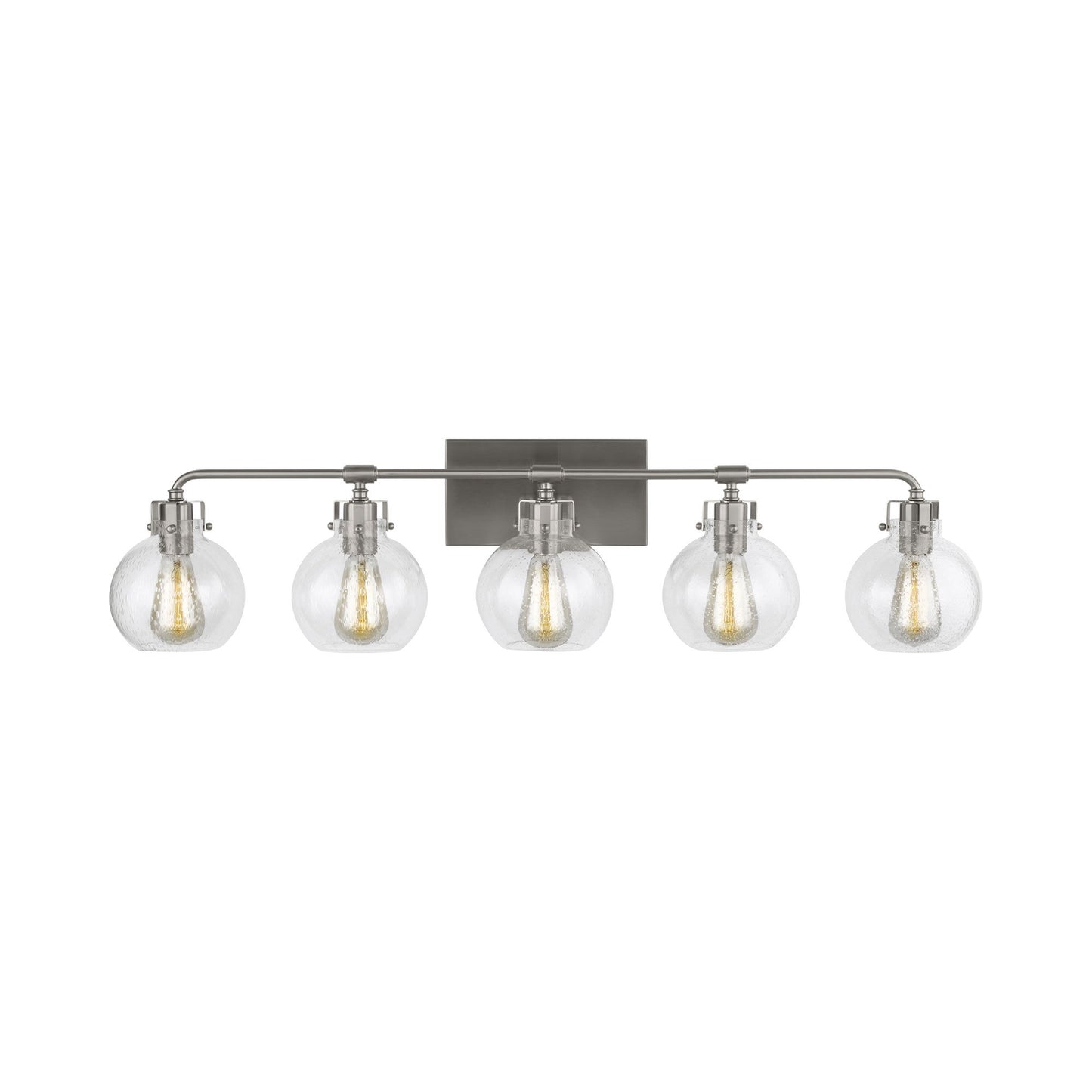 Clara Bath Vanity Light in 5-Light/Satin Nickel.