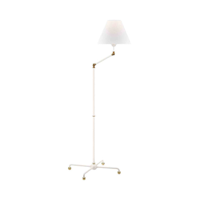 Classic No.1 Floor Lamp in Aged Brass/White.