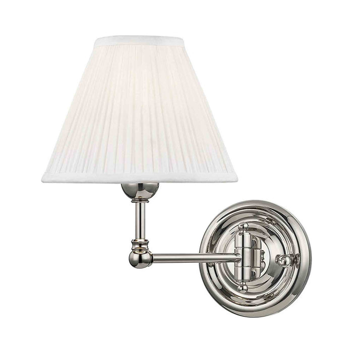 Classic No.1 Swing Arm Wall Light in Polished Nickel/Silk.