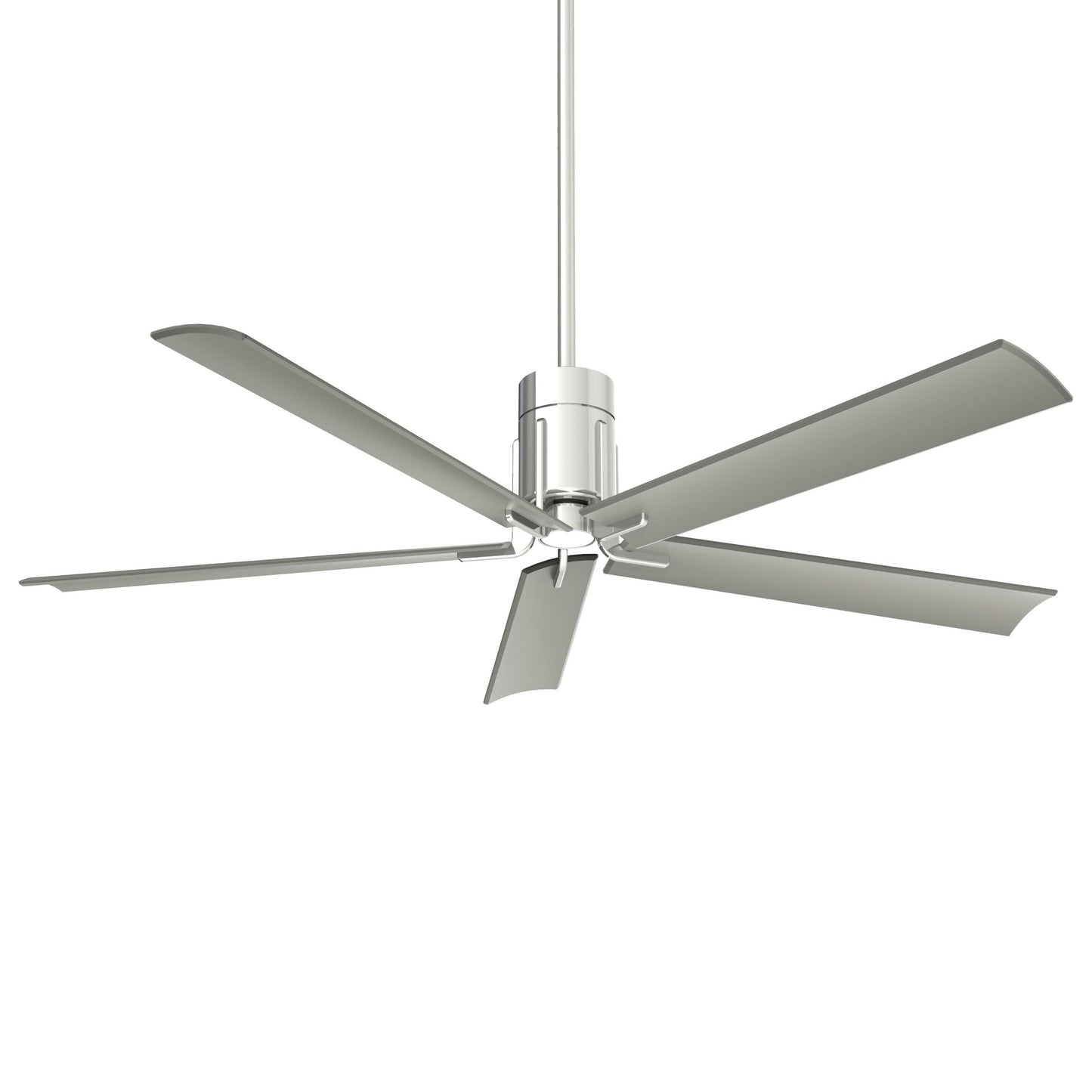 Clean LED Ceiling Fan in Polished Nickel.