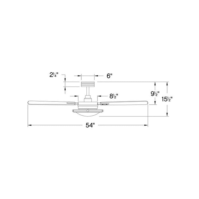 Collier LED Ceiling Fan - line drawing.