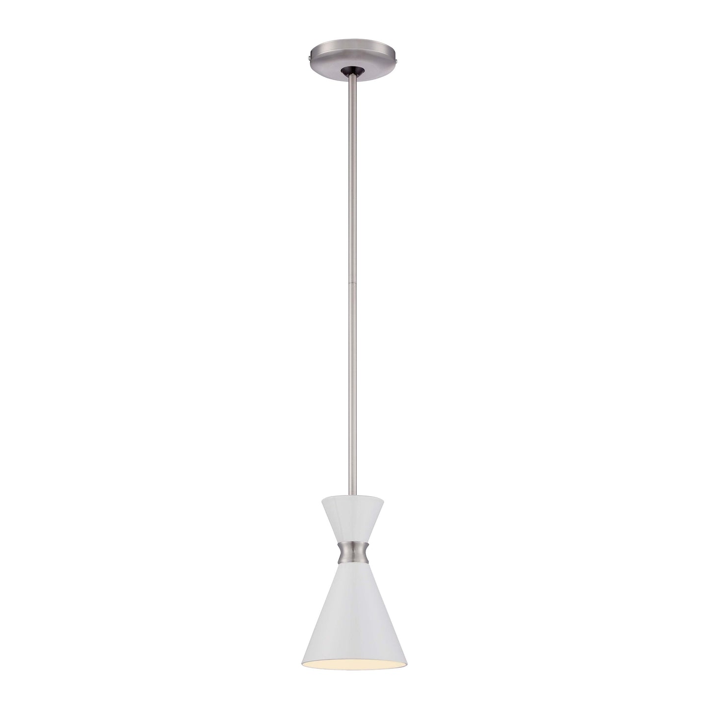 Conic Mini Pendant Light in Glitter Gloss White.