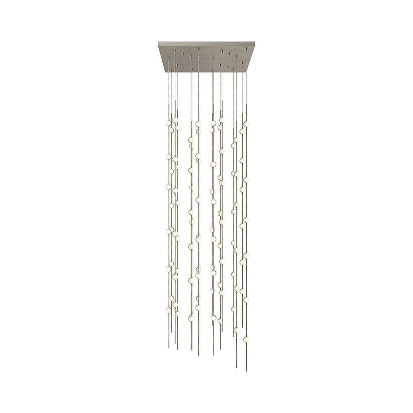 Constellation® Andromeda Square LED Pendant Light in Satin Nickel/White.