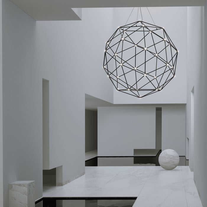 Constellation® Hedron LED Pendant Light in living room.