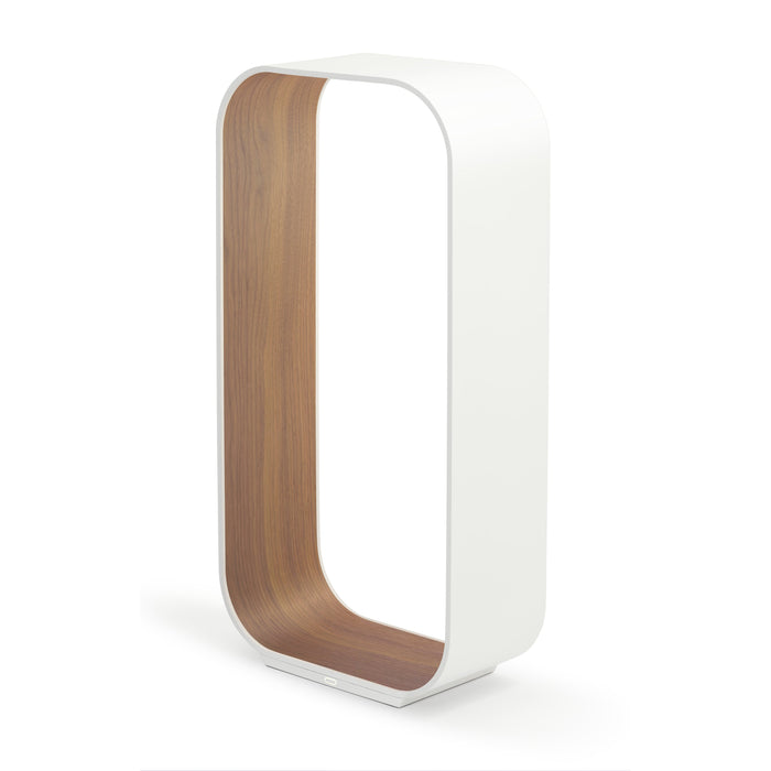 Contour LED Table Lamp in White/Walnut (Large).