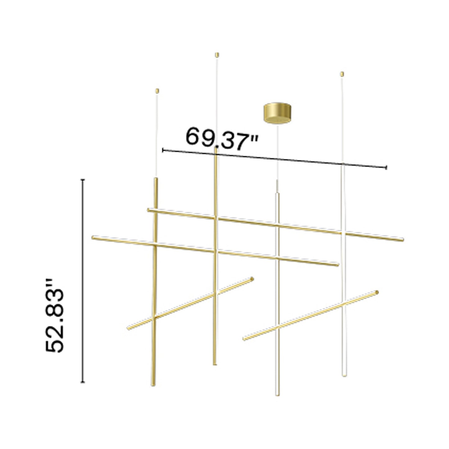 Coordinates Module S LED Chandelier Line Drawing.