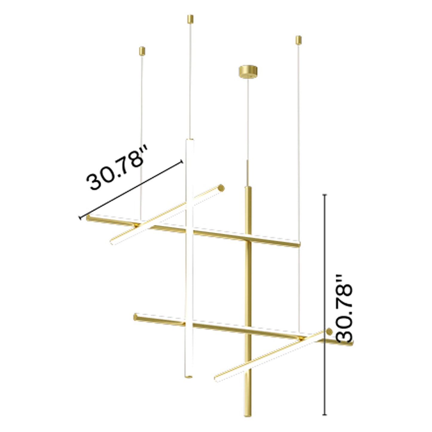 Coordinates S3 LED Chandelier Line Drawing.