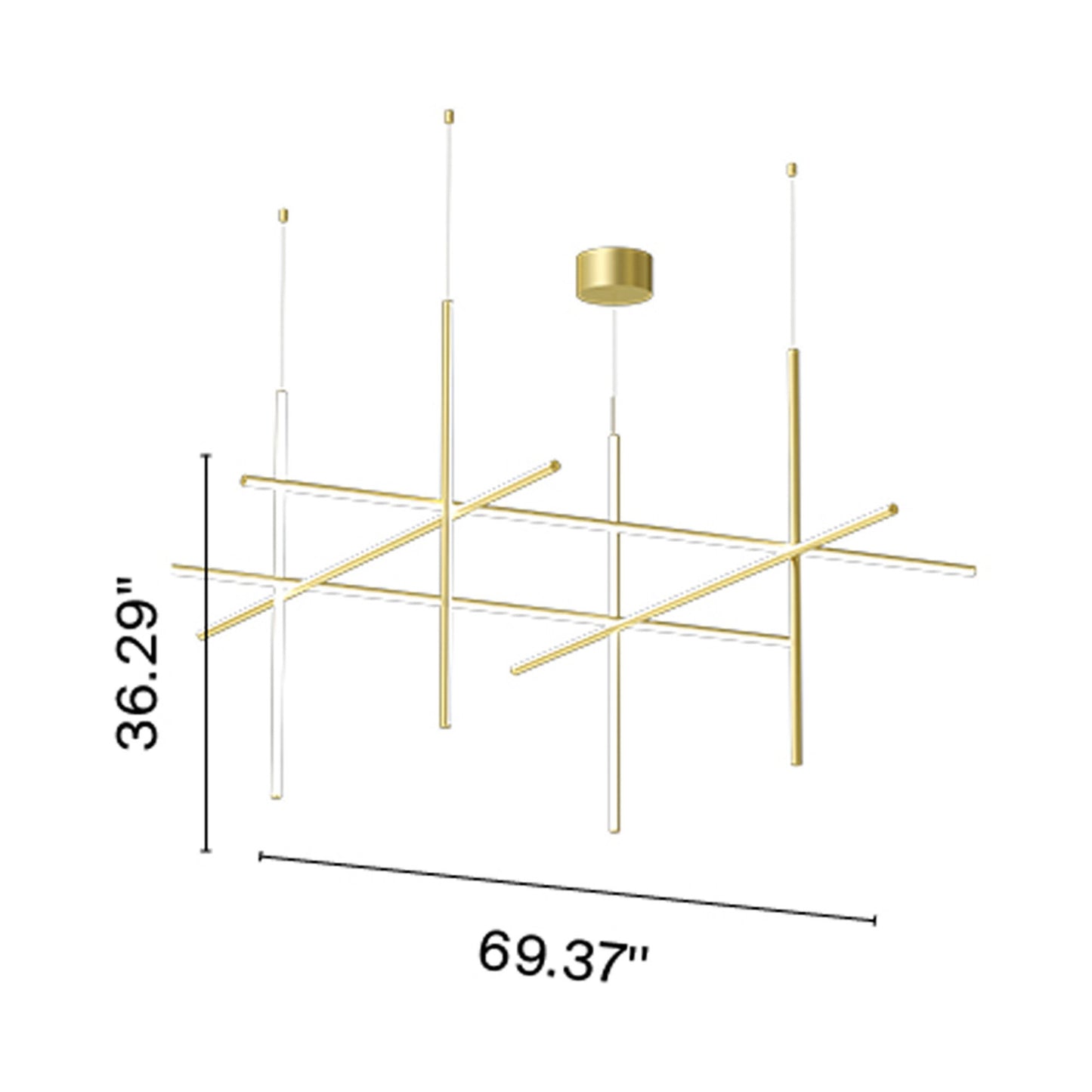 Coordinates S4 LED Chandelier Line Drawing.