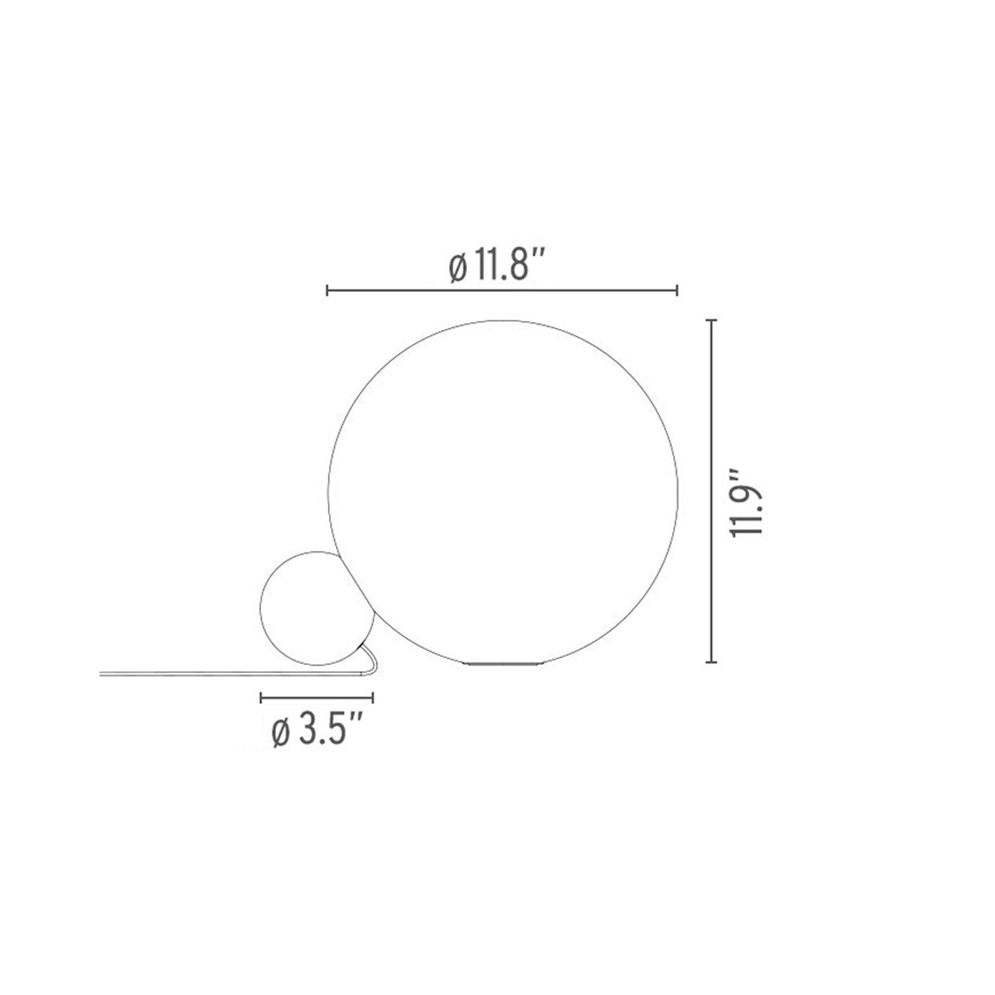 Copycat LED Table Lamp Line Drawing.