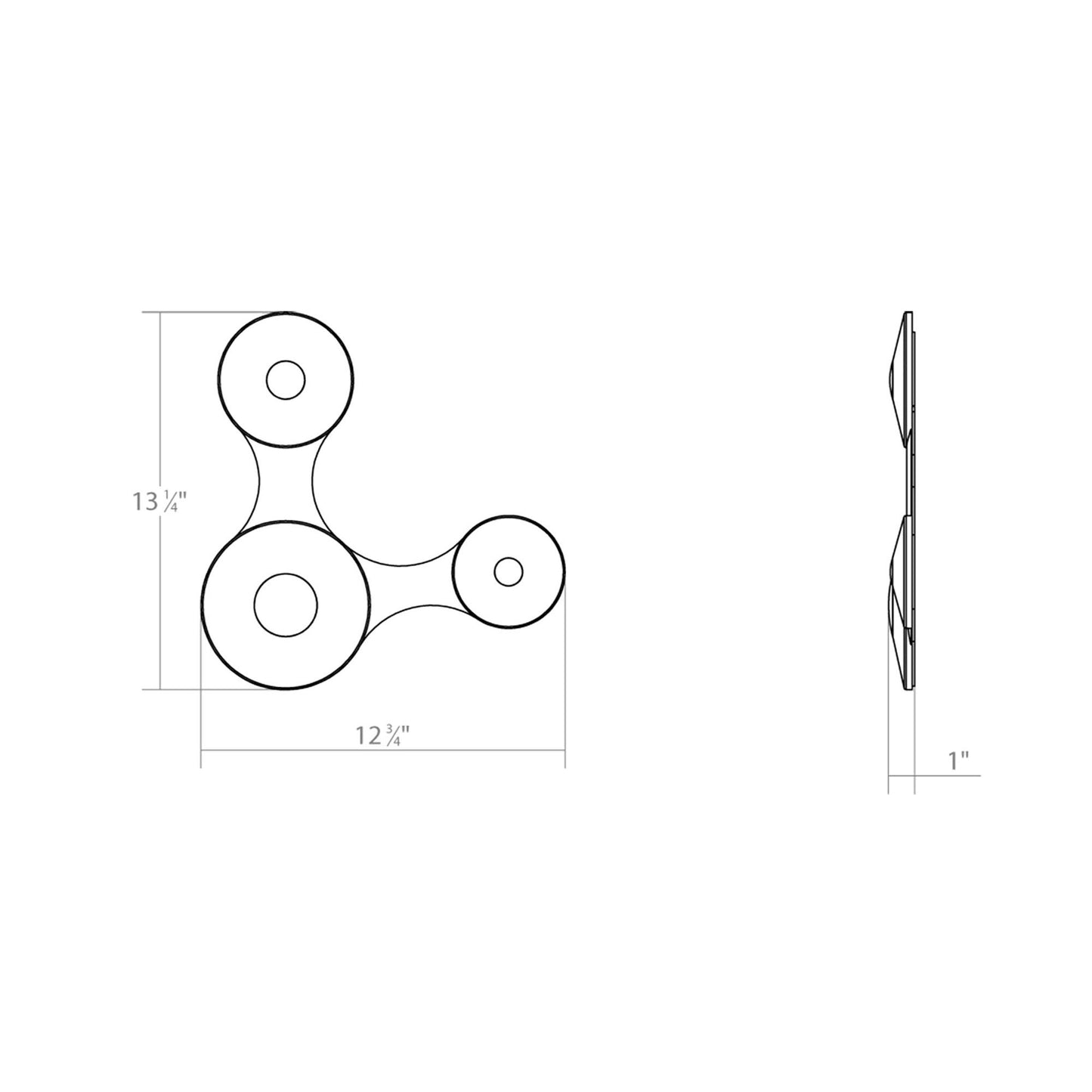 Coral Surface™ LED Flush Mount Ceiling Light - line drawing.