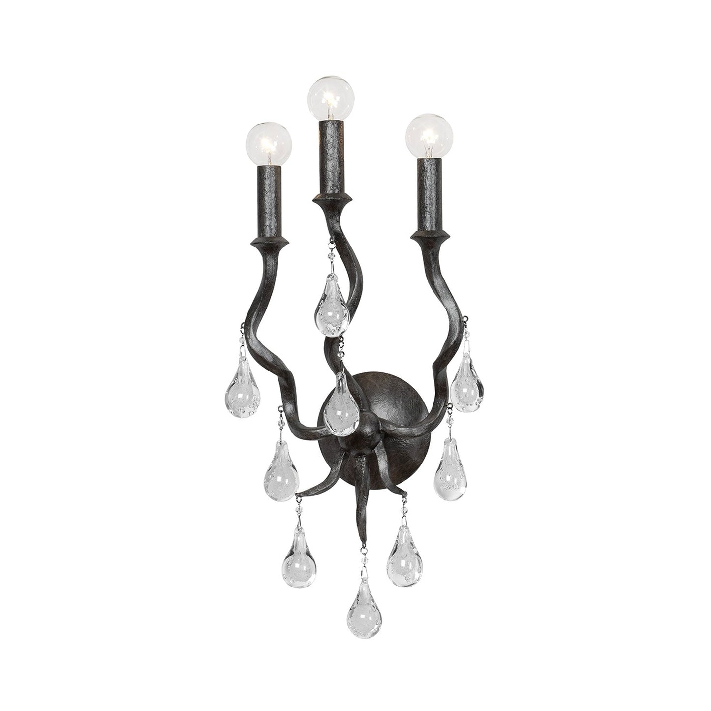 Aveline Wall Light in Black Silver Leaf.