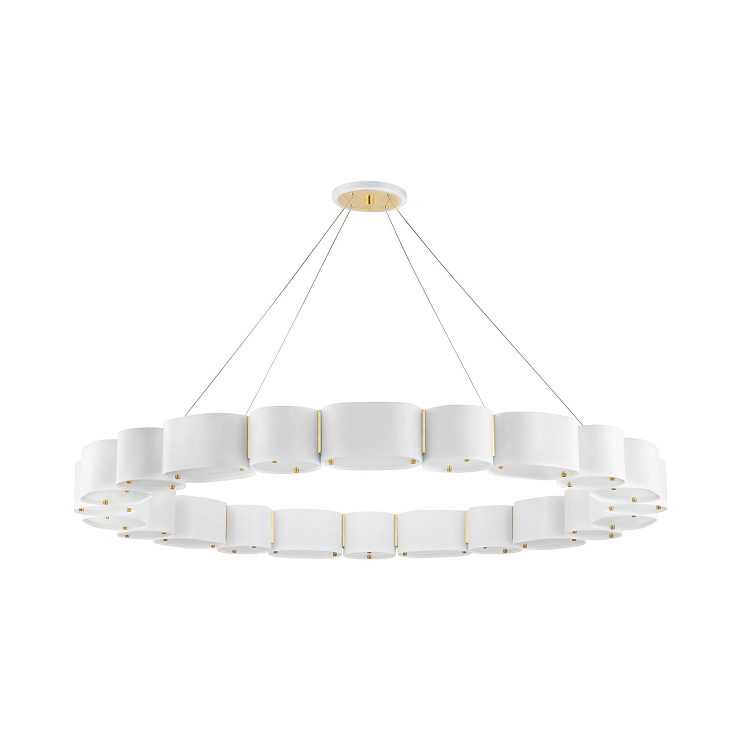 Opal Chandelier in Soft White/Vintage Brass (22-Light).