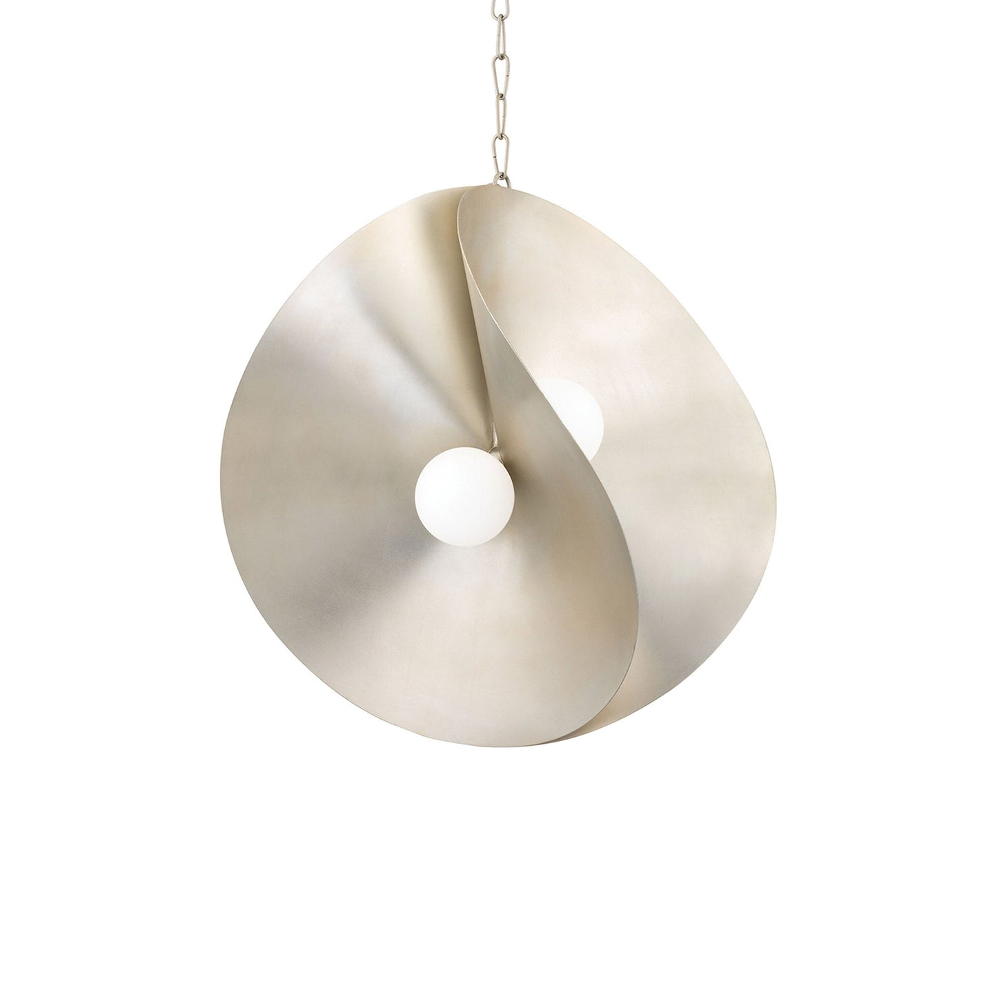 Peony Pendant Light in Warm Silver Leaf (Large).