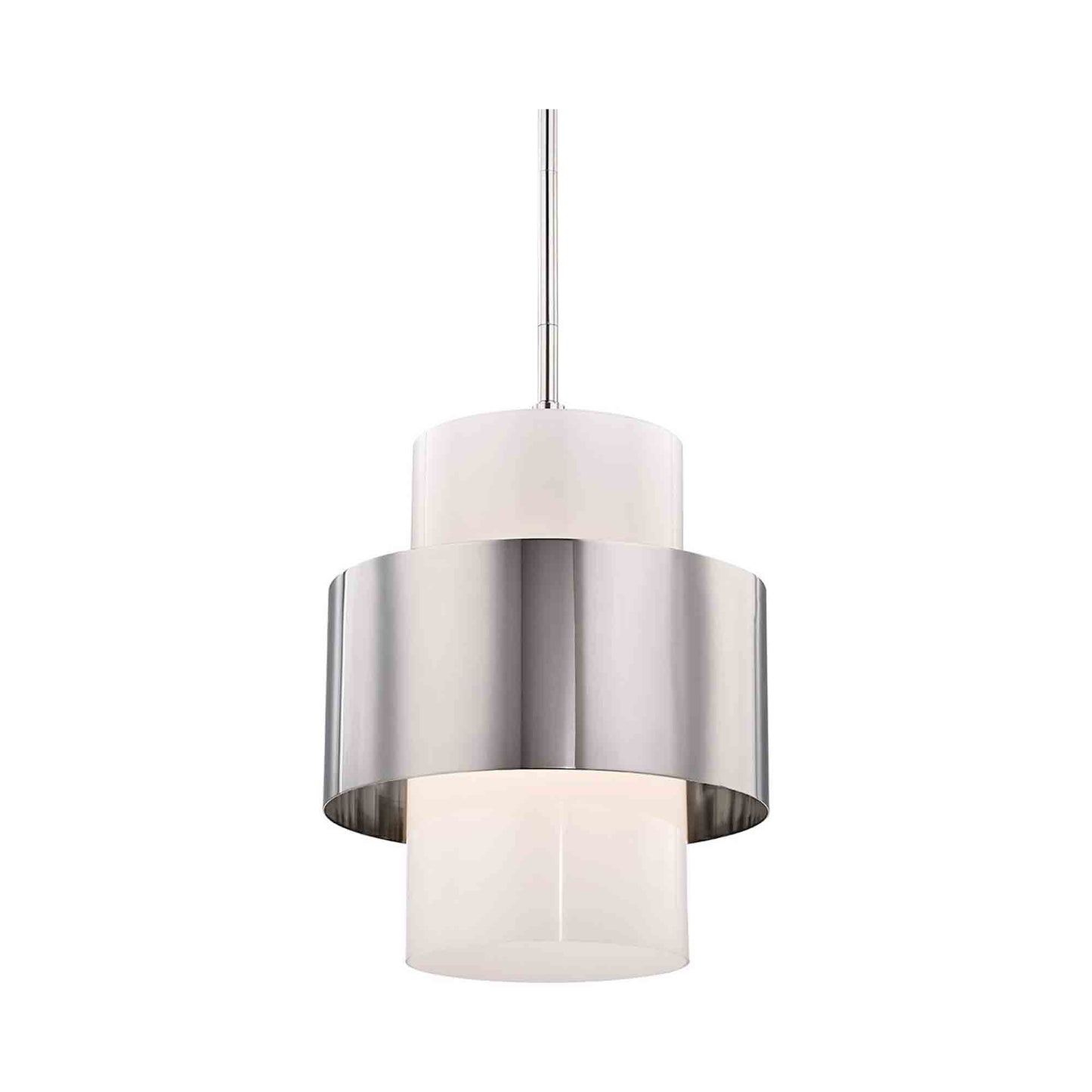 Corinth Pendant Light in Large/Polished Nickel.