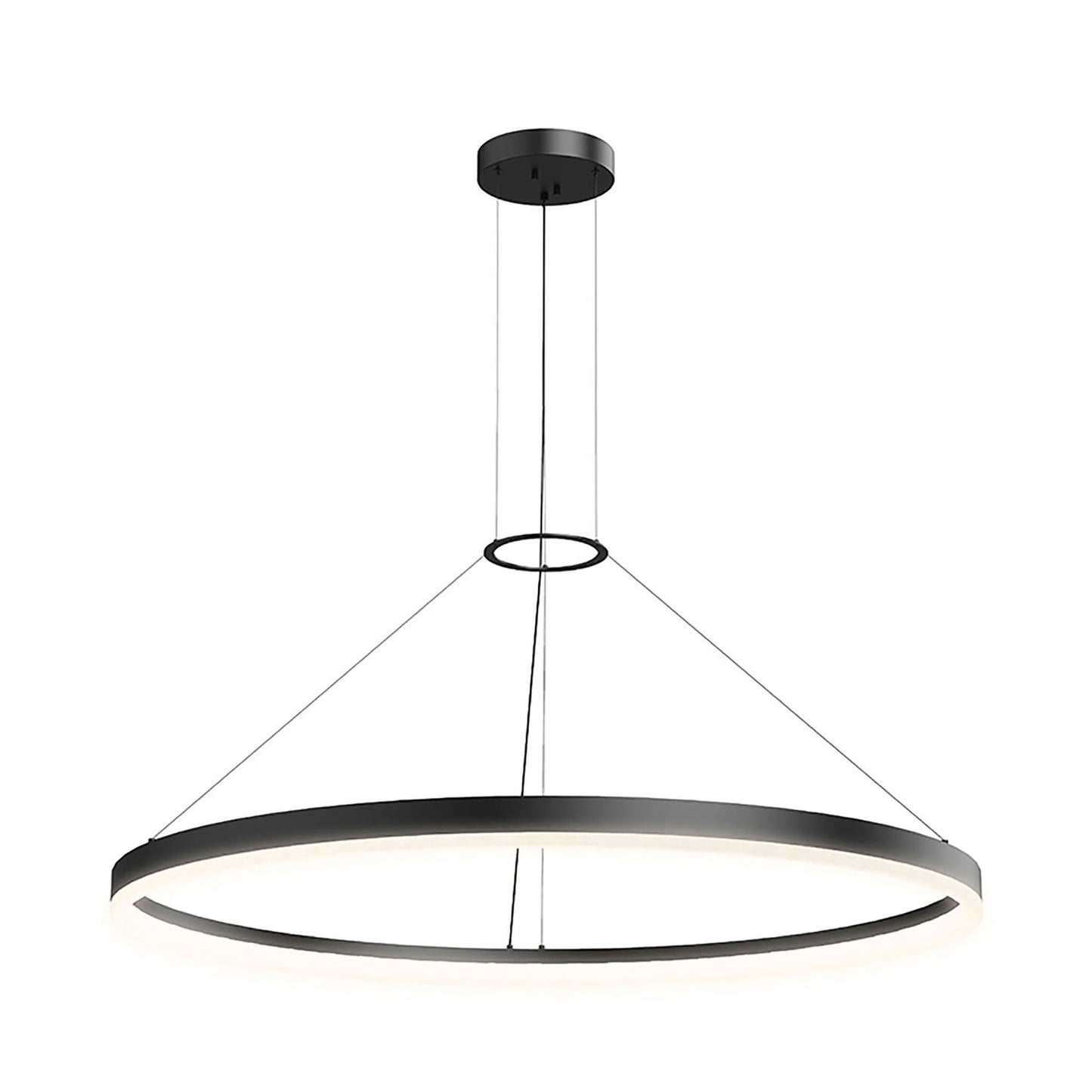 Corona Ring LED Pendant Light in X-Large/Satin Black.