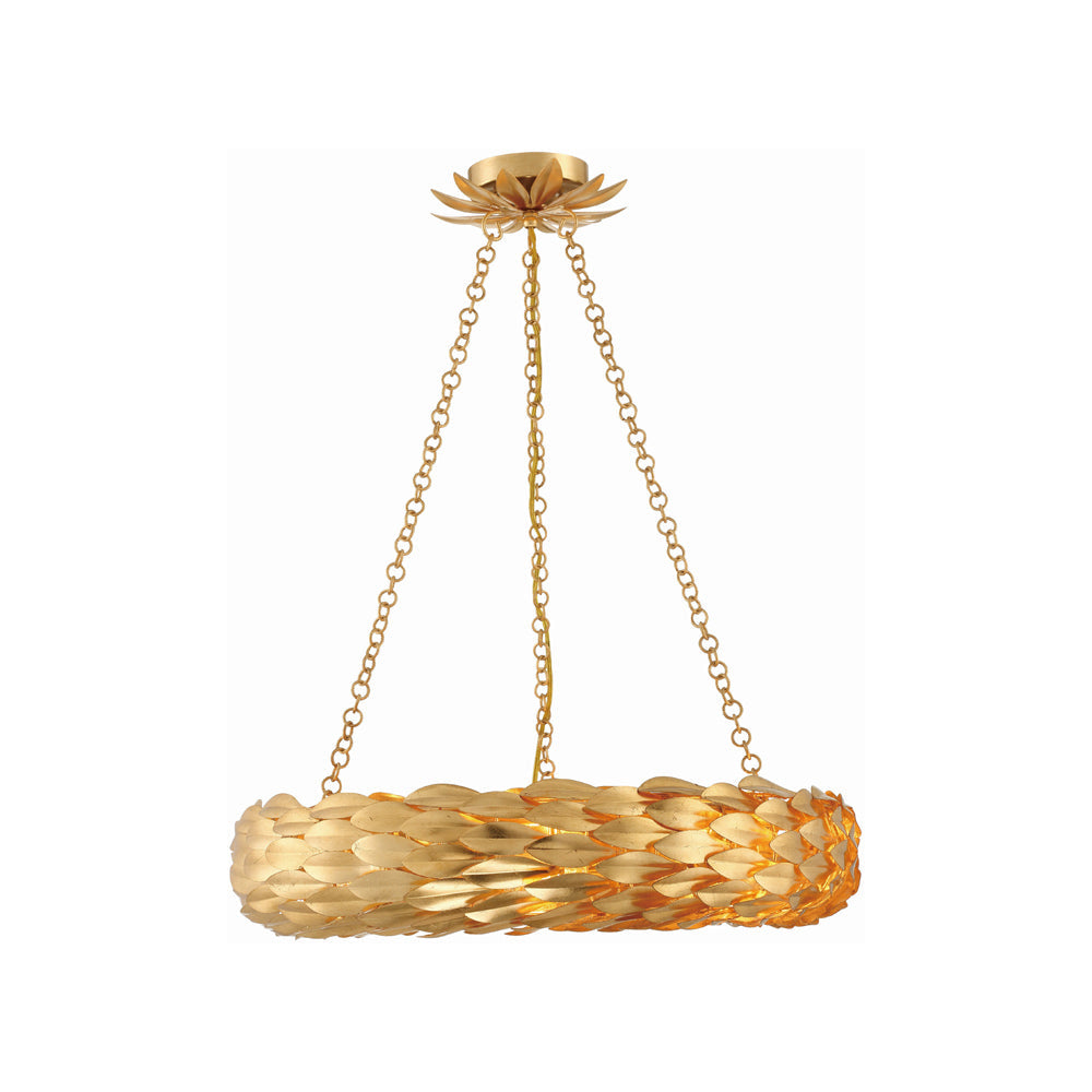 Broche Ring Chandelier in Antique Gold (24-Inch).