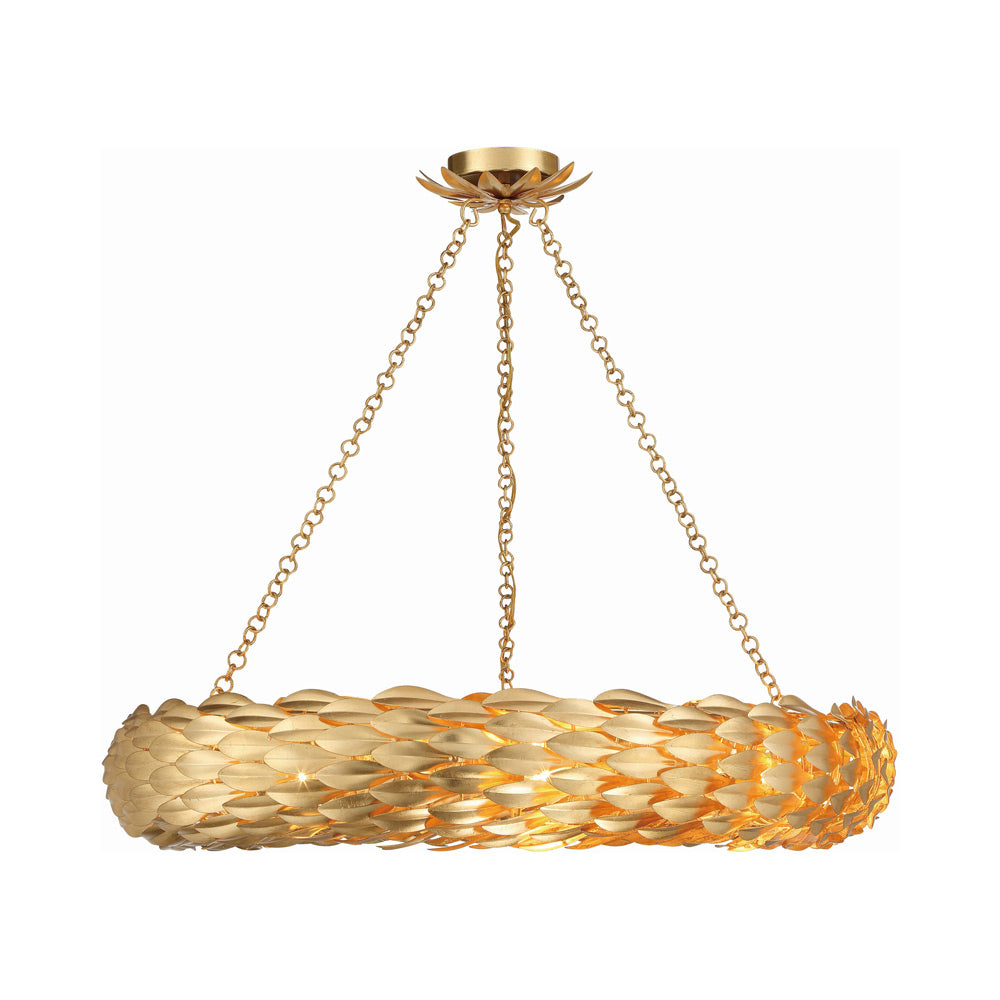 Broche Ring Chandelier in Antique Gold (33.5-Inch).