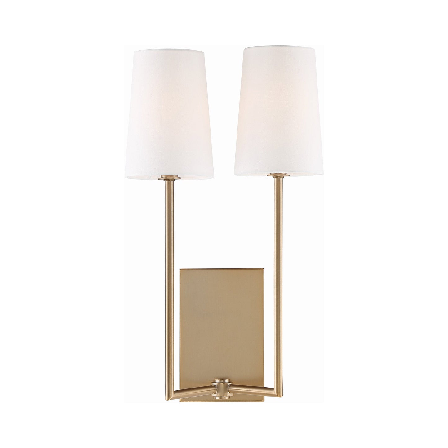 Lena Double Wall Light in Vibrant Gold.